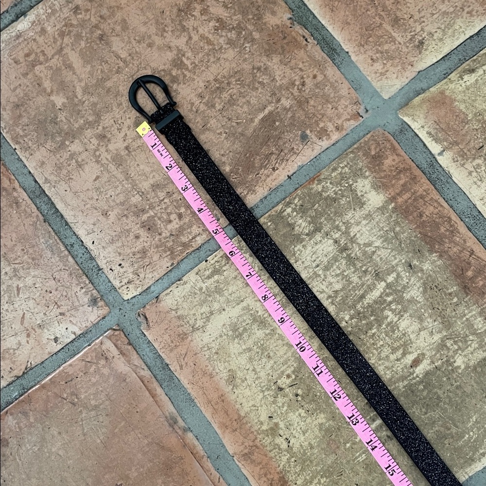 AllSaints Luna Sparkle Skinny Leather Black Western Belt Size Medium NWOT - Picture 6 of 16